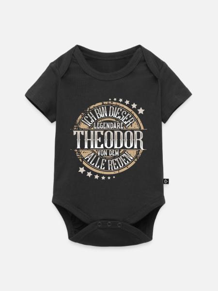 Theodor - Baby Premium Kurzarmbody - Schwarz