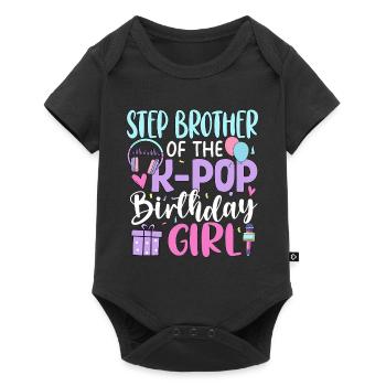 Demi-frère de la fille d’anniversaire K-Pop - Body à manches courtes Premium Bébé - noir - Devant