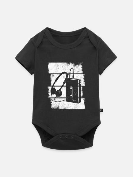 Kasettenspieler Zeichnung - Baby Premium Kurzarmbody - Schwarz