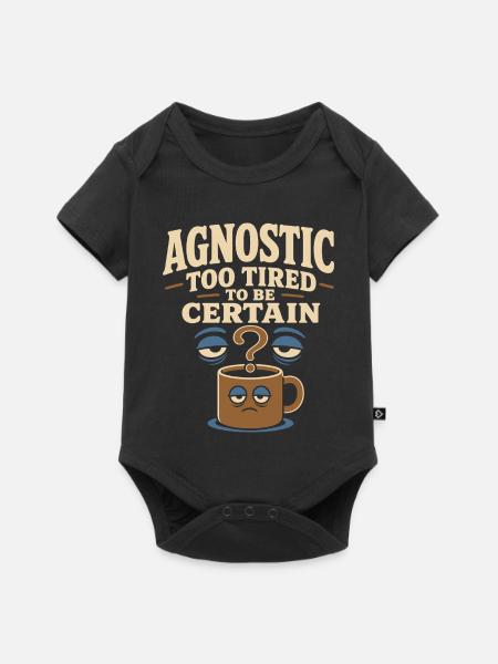 Agnostisch, Aber Müde Lustiges Agnostiker-geschenk - Baby Premium Kurzarmbody - Schwarz