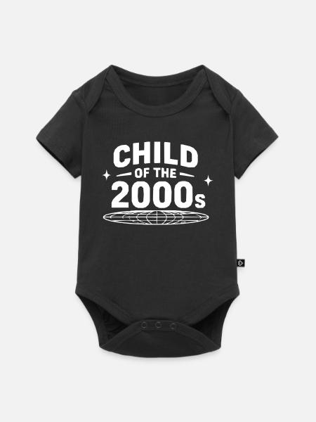 Kinder der 2000er Nostalgie - Baby Premium Kurzarmbody - Schwarz
