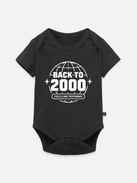 Back to 2000er Globus - Baby Premium Kurzarmbody - Schwarz