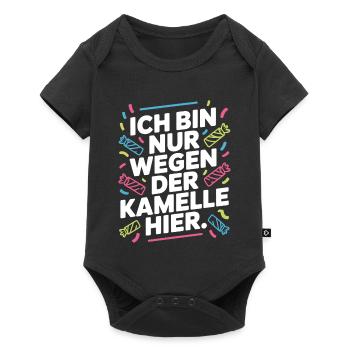 Karneval Nur Wegen Der Kamelle Hier Karnevalszug - Baby Premium Kurzarmbody - Schwarz - Vorne