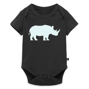 Pastell Rhino Silhouette - Baby Premium Kurzarmbody - Schwarz - Vorne