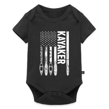 Watersports Kayaking US Flag Kayaker - Baby Premium short-sleeve bodysuit - black - Front