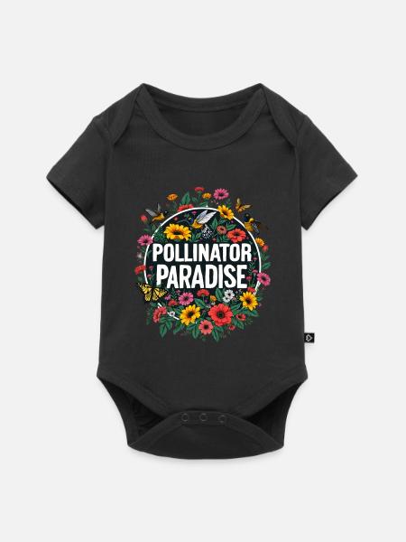 Pollinator Paradise Garten - Baby Premium Kurzarmbody - Schwarz