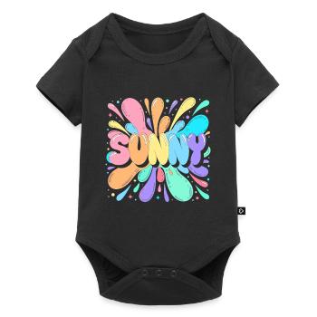 Sunny Splash Lettres Multicolores - Body à manches courtes Premium Bébé - noir - Devant