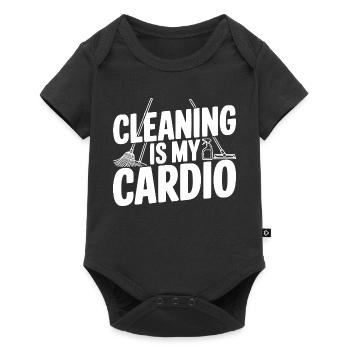 Le ménage, c’est mon cardio - Body à manches courtes Premium Bébé - noir - Devant