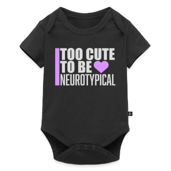Too Cute To Be Neurotypical Funny Autism Logo - Baby Premium short-sleeve bodysuit - black - Front