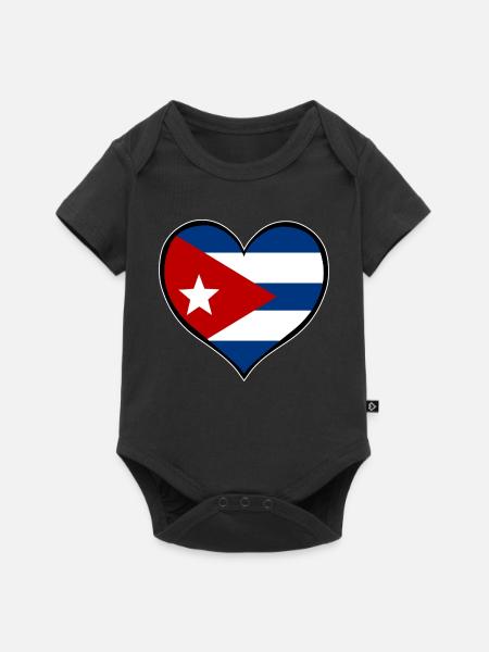 Kubas Herzflagge - Baby Premium Kurzarmbody - Schwarz