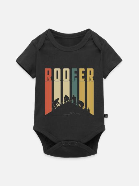 Dachdecker Crew Silhouette Handwerker Handwerk - Baby Premium Kurzarmbody - Schwarz