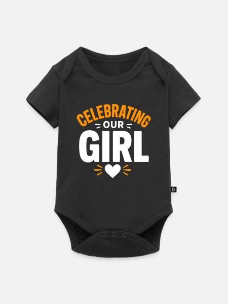 Unser Mädchen feiern - Baby Premium Kurzarmbody - Schwarz