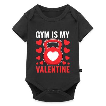 Cœur de kettlebell Fitness pour la Saint-Valentin - Body à manches courtes Premium Bébé - noir - Devant