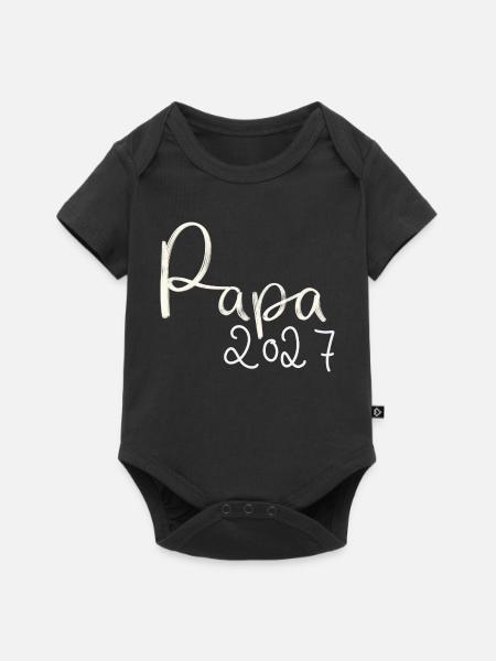Papa 2027 - Baby Premium Kurzarmbody - Schwarz