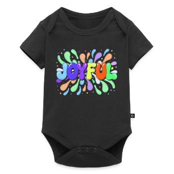 Glücklicher mehrfarbiger Tippfehler - Baby Premium Kurzarmbody - Schwarz - Vorne