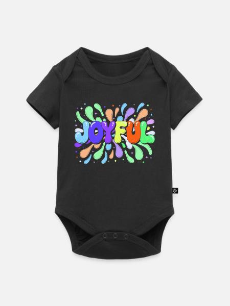 Glücklicher mehrfarbiger Tippfehler - Baby Premium Kurzarmbody - Schwarz