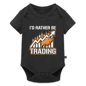 I'd rather be Trading | Krypto Aktien Trader - Baby Premium Kurzarmbody - Schwarz - Vorne