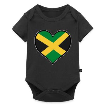 Jamaika_Herzflagge - Baby Premium Kurzarmbody - Schwarz - Vorne