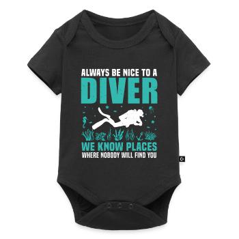 Always Be Nice to a Diver  - Baby Premium short-sleeve bodysuit - black - Front
