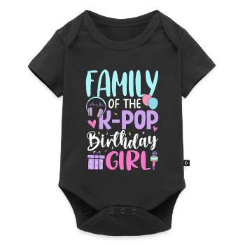 Famille de la fille d’anniversaire de la K-Pop - Body à manches courtes Premium Bébé - noir - Devant