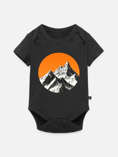 Berge bei Sonnenuntergang - Baby Premium Kurzarmbody - Schwarz