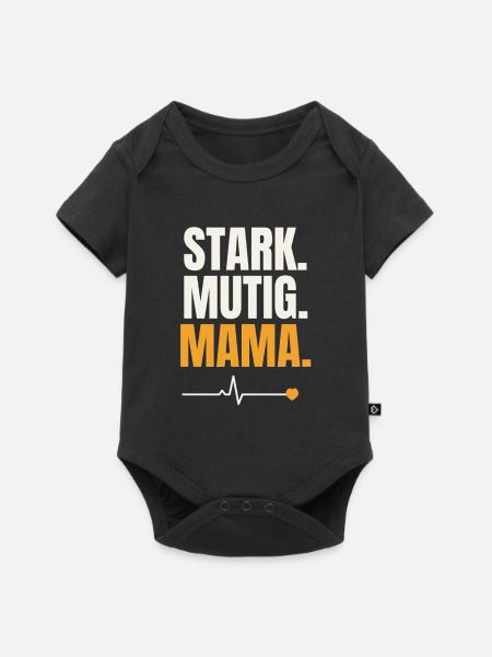 Stark Mutig Mama - Baby Premium Kurzarmbody - Schwarz
