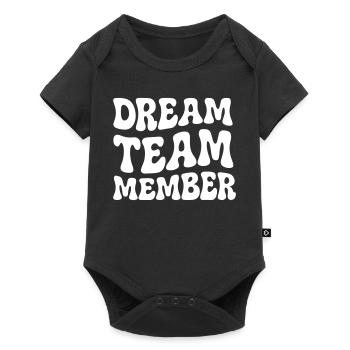 Typographie rétro style Dream Team Member des années 70 - Body à manches courtes Premium Bébé - noir - Devant