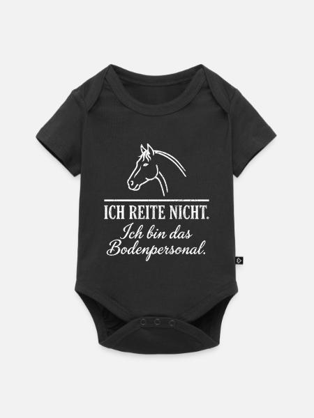 Ich reite nicht Bodenpersonal - Baby Premium Kurzarmbody - Schwarz