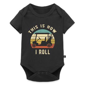 This Is How I Roll Retro Golf Cart Golfer Gift - Baby Premium short-sleeve bodysuit - black - Front