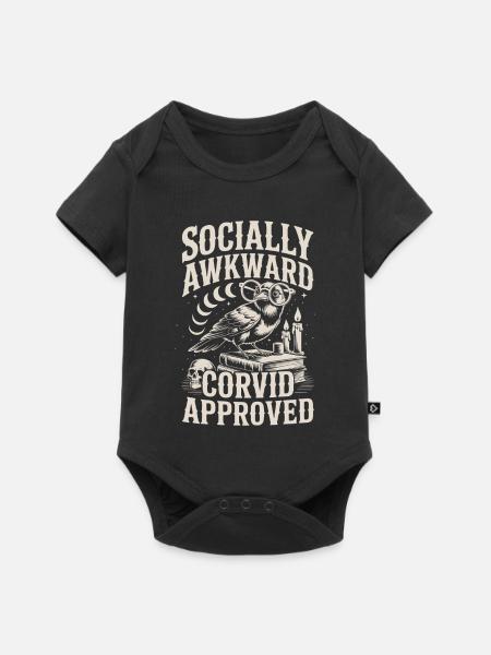 Socially Awkward Eulen Design - Baby Premium Kurzarmbody - Schwarz