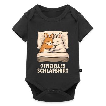 Offizielles Schlafshirt Hasen - Baby Premium Kurzarmbody - Schwarz - Vorne