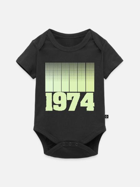 1974 - Baby Premium Kurzarmbody - Schwarz