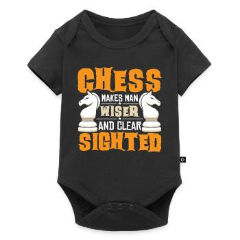 Échiquier des joueurs d’échecs - Body à manches courtes Premium Bébé - noir - Devant