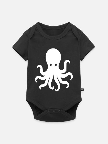 Minimalistische Oktopus-Silhouette - Baby Premium Kurzarmbody - Schwarz