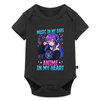 Anime et musique Chibi - Body à manches courtes Premium Bébé - noir - Devant