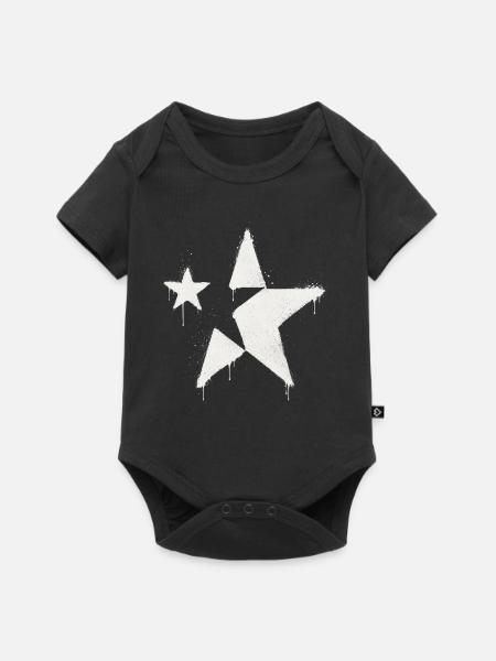 TheStar-Logo – Spray-Edition - Baby Premium Kurzarmbody - Schwarz