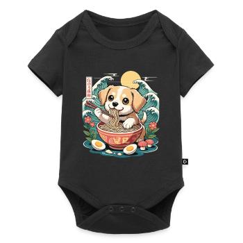 Kawaii Puppy Ramen Waves たのろ稲朔 Sunrise Bowl - Baby Premium short-sleeve bodysuit - black - Front
