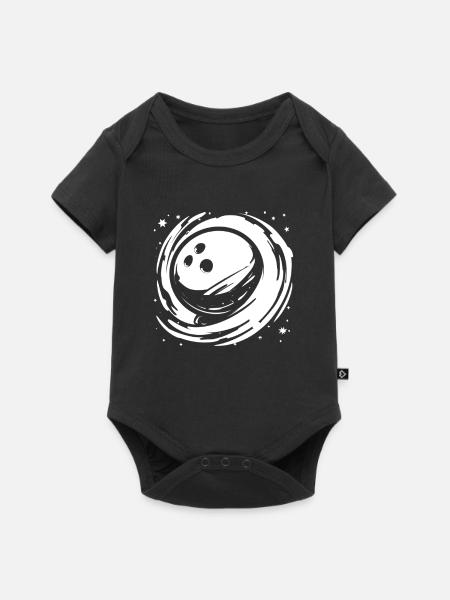 Bowlingkugel Skizze - Baby Premium Kurzarmbody - Schwarz