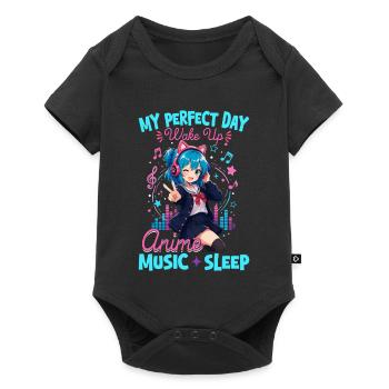 Anime et musique Chibi - Body à manches courtes Premium Bébé - noir - Devant