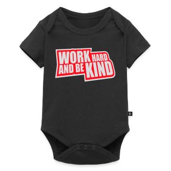 Travailler dur et être gentil Diligence inspirante Logo de la gentillesse - Body à manches courtes Premium Bébé - noir - Devant