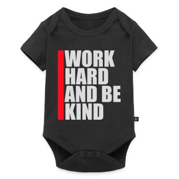 Travailler dur et être gentil Diligence inspirante Logo de la gentillesse - Body à manches courtes Premium Bébé - noir - Devant