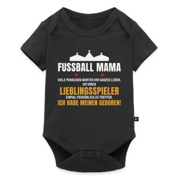 Fußball Mama Lieblingsspieler Mutter Sohn Spruch - Baby Premium Kurzarmbody - Schwarz - Vorne