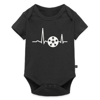 Don pour fan de la ligne ECG Pulsation de cœur de football - Body à manches courtes Premium Bébé - noir - Devant