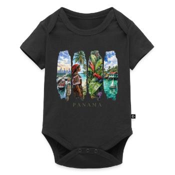 Voyage de vacances au Panama – Ville de canal et motif culturel - Body à manches courtes Premium Bébé - noir - Devant