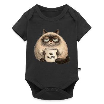 Die unbeeindruckte Katze - Baby Premium Kurzarmbody - Schwarz - Vorne