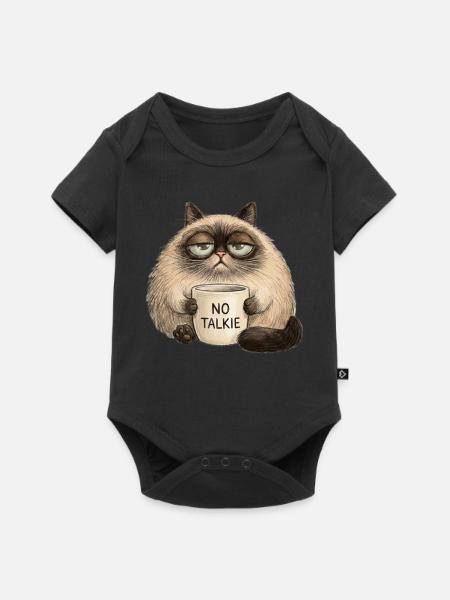 Die unbeeindruckte Katze - Baby Premium Kurzarmbody - Schwarz
