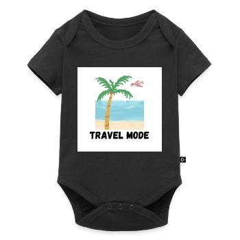 Travel Mode Tropical Beach Design - Baby Premium Kurzarmbody - Schwarz - Vorne