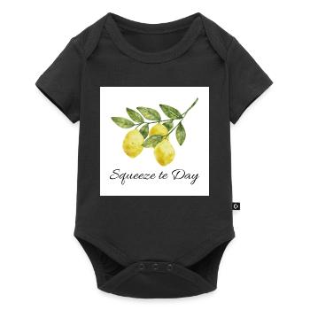 Illustration aquarelle citron Squeeze the Day - Body à manches courtes Premium Bébé - noir - Devant