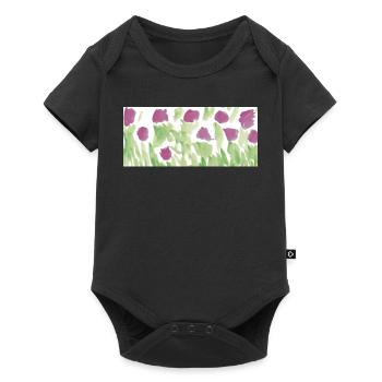 Das Leben ist eine Blumenwiese - Baby Premium Kurzarmbody - Schwarz - Vorne