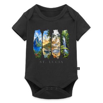 St. Lucia Vacation Travel – Caribbean Beach & Nature - Baby Premium short-sleeve bodysuit - black - Front